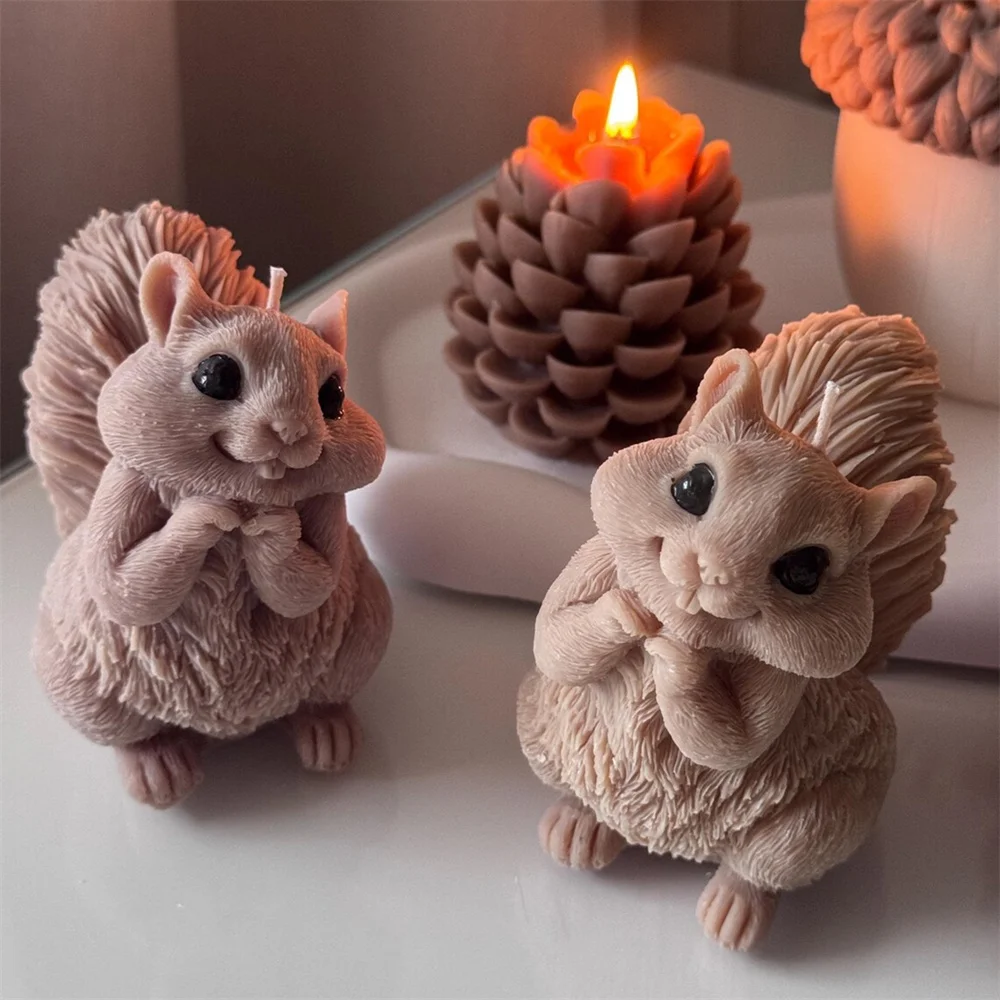 Soap Making Scents - Cute Squirrel Candle Silicone Mold 3D