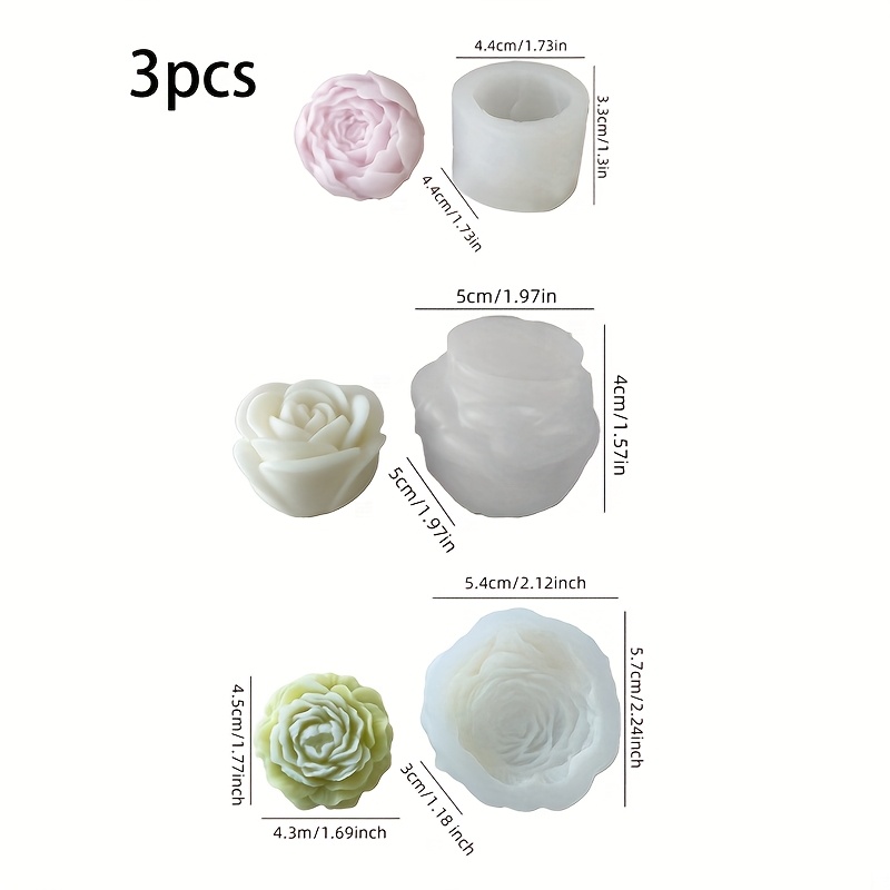 3Set of floral silicone candle - Soap Making Scents 评论和价格