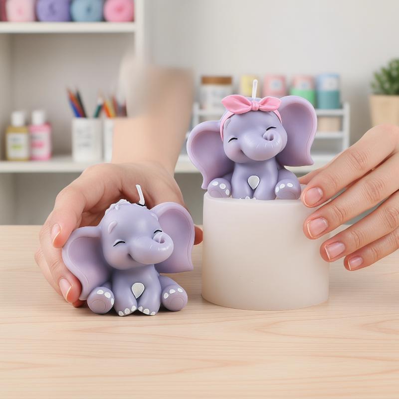 Cute 3D Elephant Silicone Cand - Soap Making Utensils 评论和价格