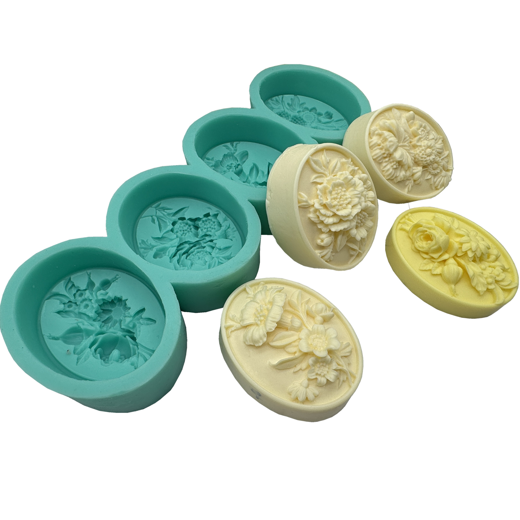 4Cavity Oval Flower 3D Soap Mo - Soap Making Scents 评论和价格
