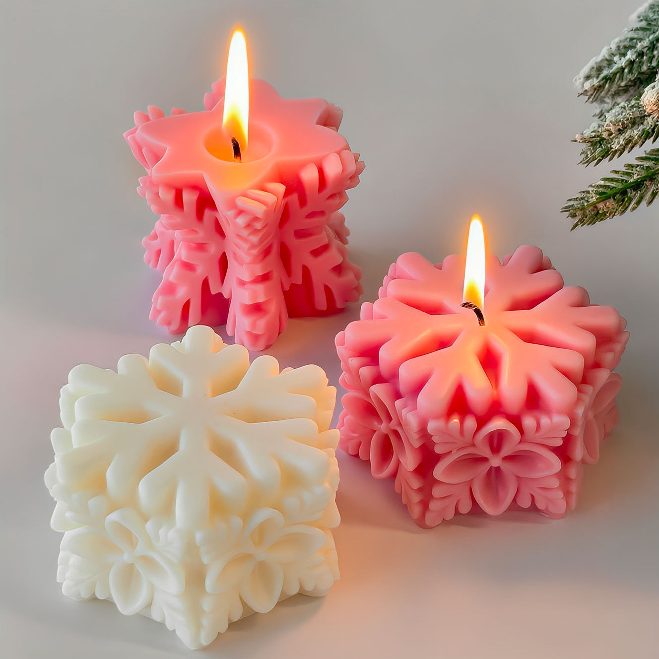 Christmas Snowflake Pillar Can - Soap Making Scents 评论和价格