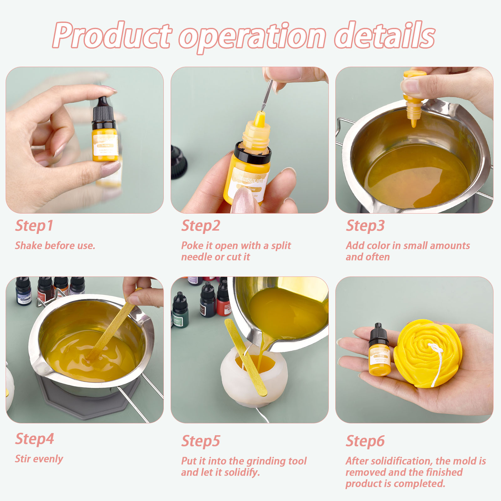 5ml/Bottle Candle Wax Pigment  - Soap Making Dye 评论和价格