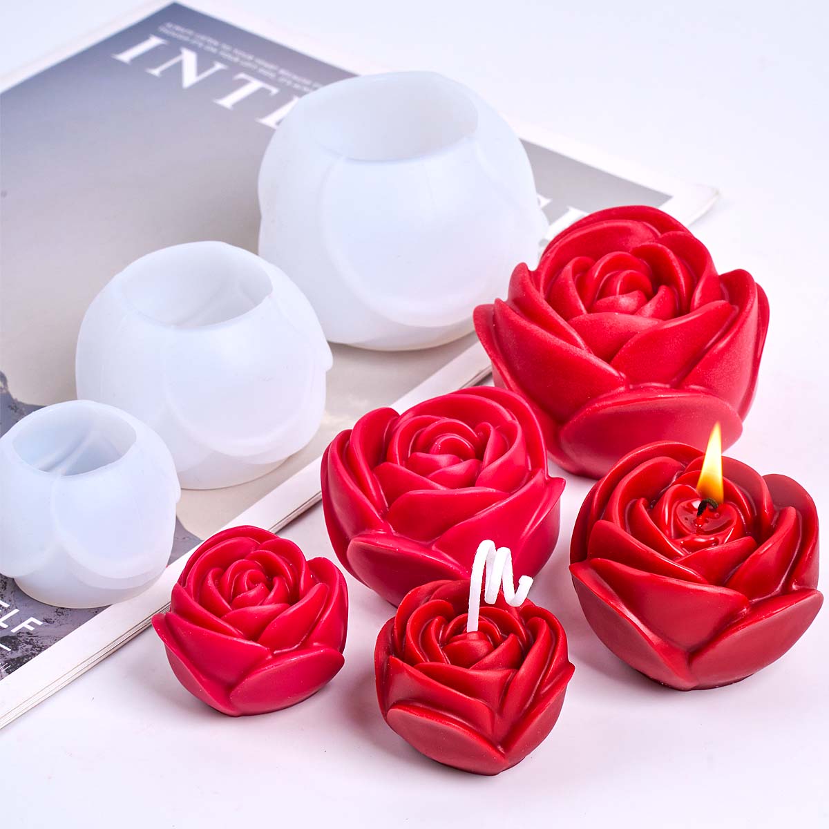 3D Flower Shape Silicone Candl - Soap Making Scents 评论和价格