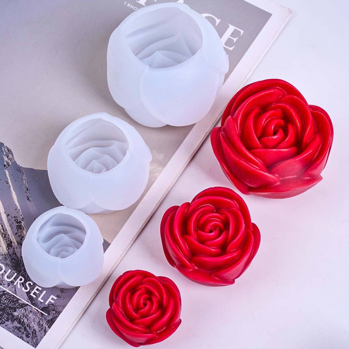 3D Flower Shape Silicone Candl - Soap Making Scents 评论和价格